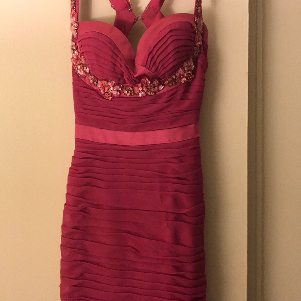 Pretty pink prom dress! Size zero. Worn once! - Picture 2 of 8